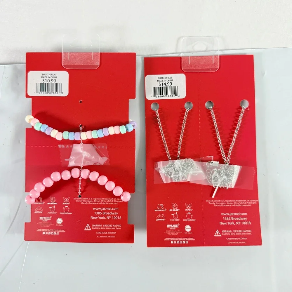 Hello Kitty Friends Sweethearts BFF Sharing Necklace Bracelet Set Lot Sanrio